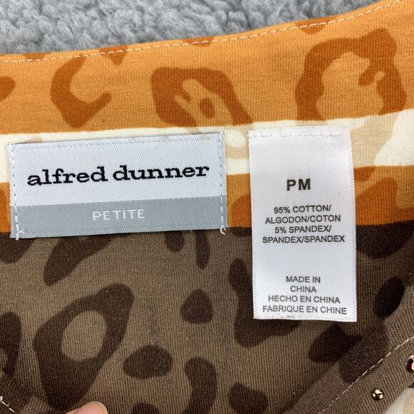 Alfred Dunner Womens Colorful Top Petite Medium Striped Embellished 3/4 Sleeve - Picture 9 of 13